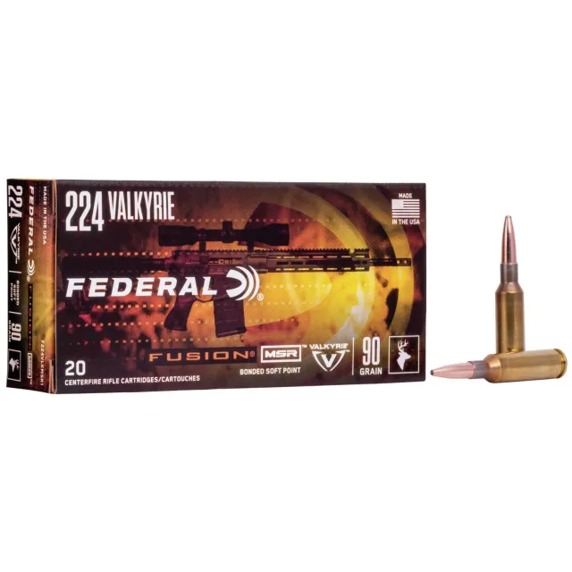Federal F224VLKMSR1 Fusion MSR 224Valkyrie 90gr Bonded Soft Point 20 Per - View 2