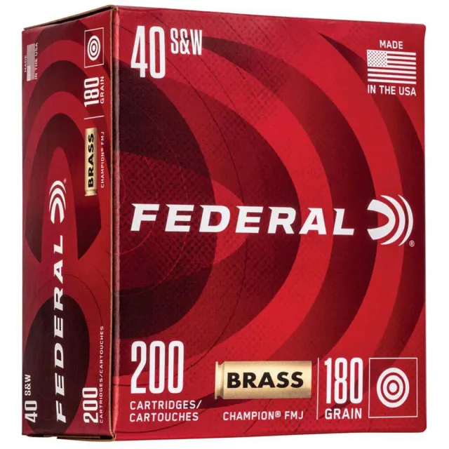Federal Champion Training .40 S&W 180gr FMJ Ammo - Reliable, Consistent, Ideal for Target Practice, 200 Rounds - View 2