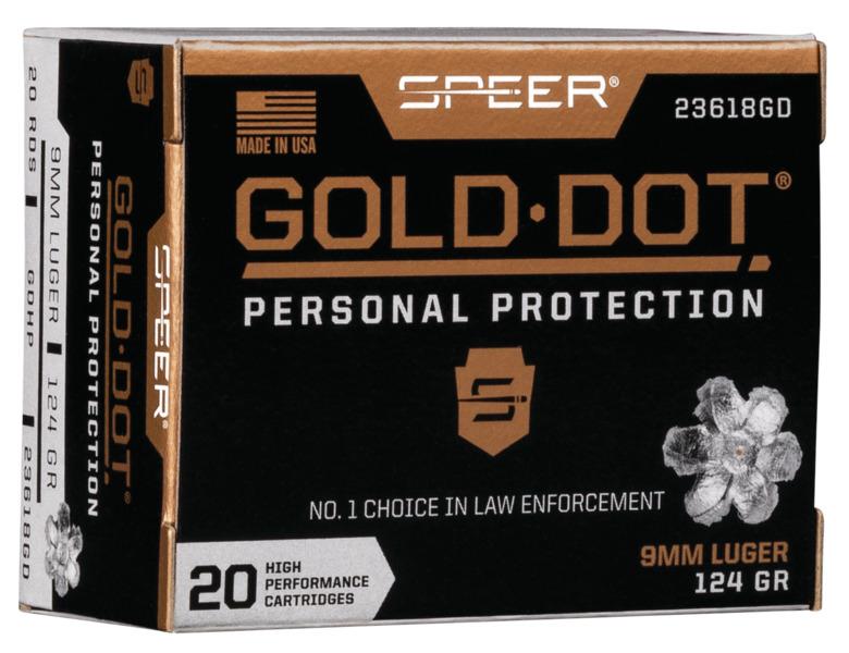 Speer 23618GD Gold Dot 9mm Luger 124gr Hollow Point 20/Box - View 2