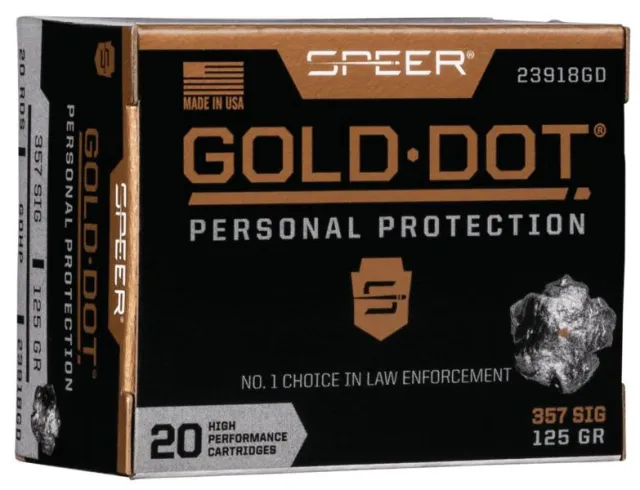 Speer 23918GD Gold Dot 357 Sig 125gr Hollow Point Ammo 20/Box - View 2