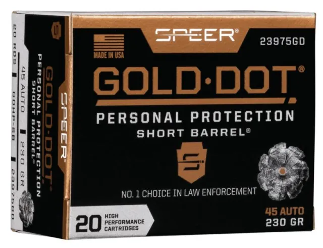 Speer Gold Dot Personal Protection Pistol Ammo 45 ACP 230 gr. HP Short B... - View 2