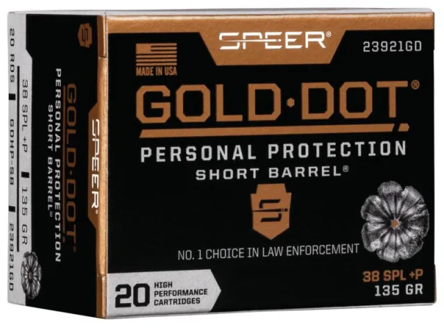 Speer 23921GD Gold Dot 38 Special +P 135gr Hollow Point 20/Box - View 2