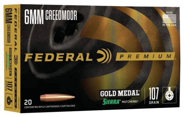 Federal GM6CRDM1 6mm Creedmoor 107 Grain BTHP 20 Rounds Brass - View 2