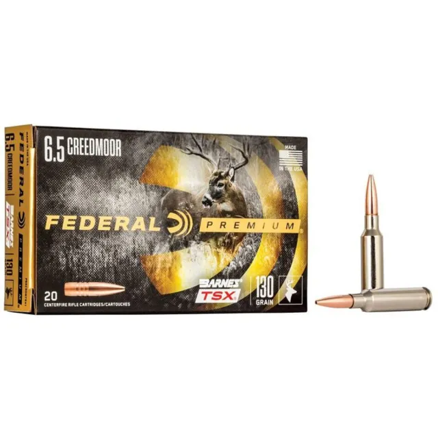 Federal P65CRDBTSX1 6.5 Creedmoor 130gr Barnes TSX 20rd Rifle Ammo - View 2