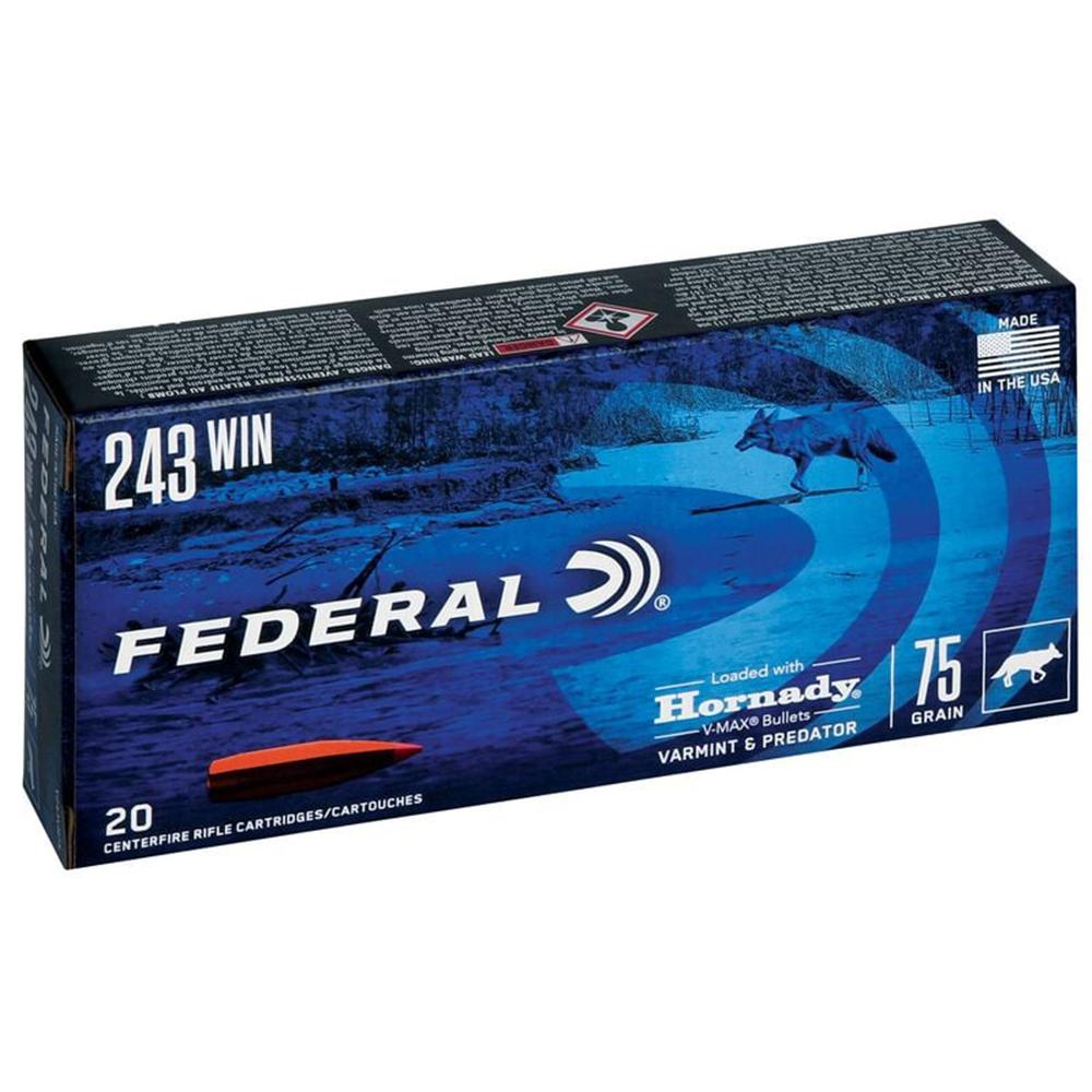 Federal V243VM75 .243 Win 75gr V-Max 20-Round Varmint & Predator Ammo - View 2