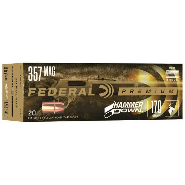 Federal Premium HammerDown .357 Magnum, 170gr Bonded Hollow Point, Nickel-Plated, 20 Rounds - View 2