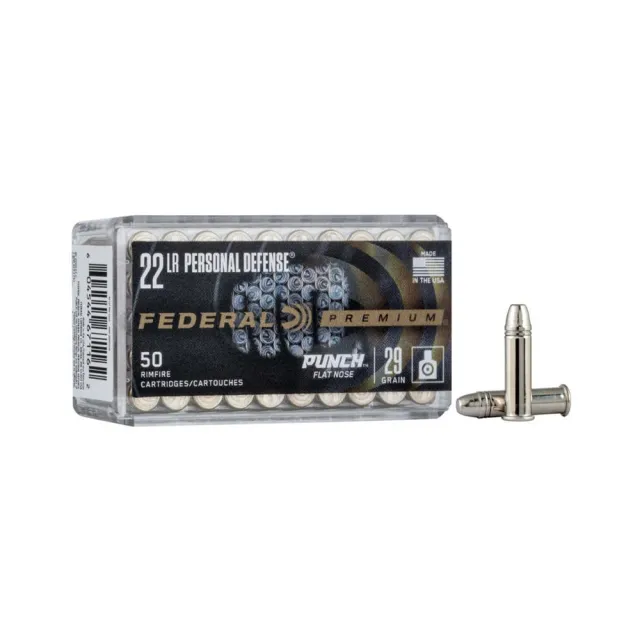 Federal PD22L1 22 LR 29gr Flat Nose 50 Rounds Nickel-Plated Case - View 2