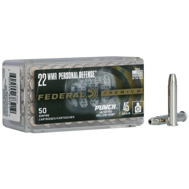 Federal PD22WMR1 Punch 22 WMR 45gr JHP 50 Rounds Nickel Plated - View 2