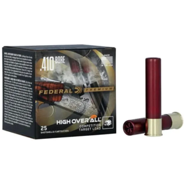 Federal Premium High Over All .410 Bore, 9 Shot Size, 1275 fps Velocity, 0.5oz Lead, 2-1/2in Length, 25 Rounds - View 2