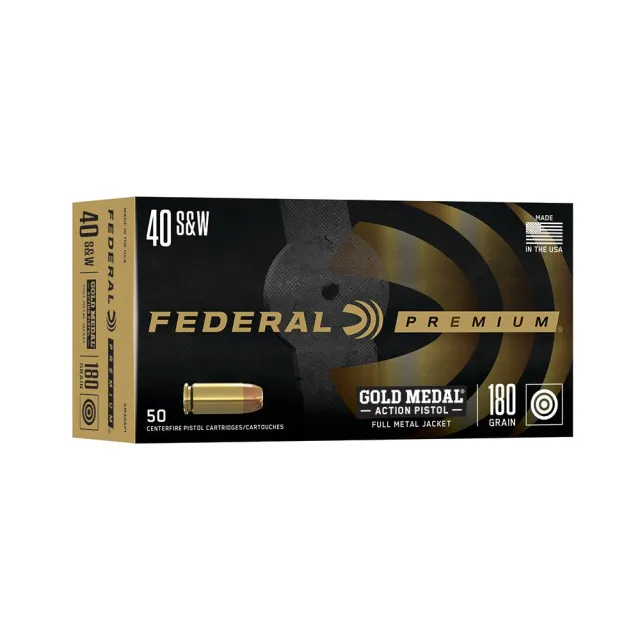 Federal GM40AP1 40 S&W 180 Grain FMJ 50 Rounds Brass Finish - View 2