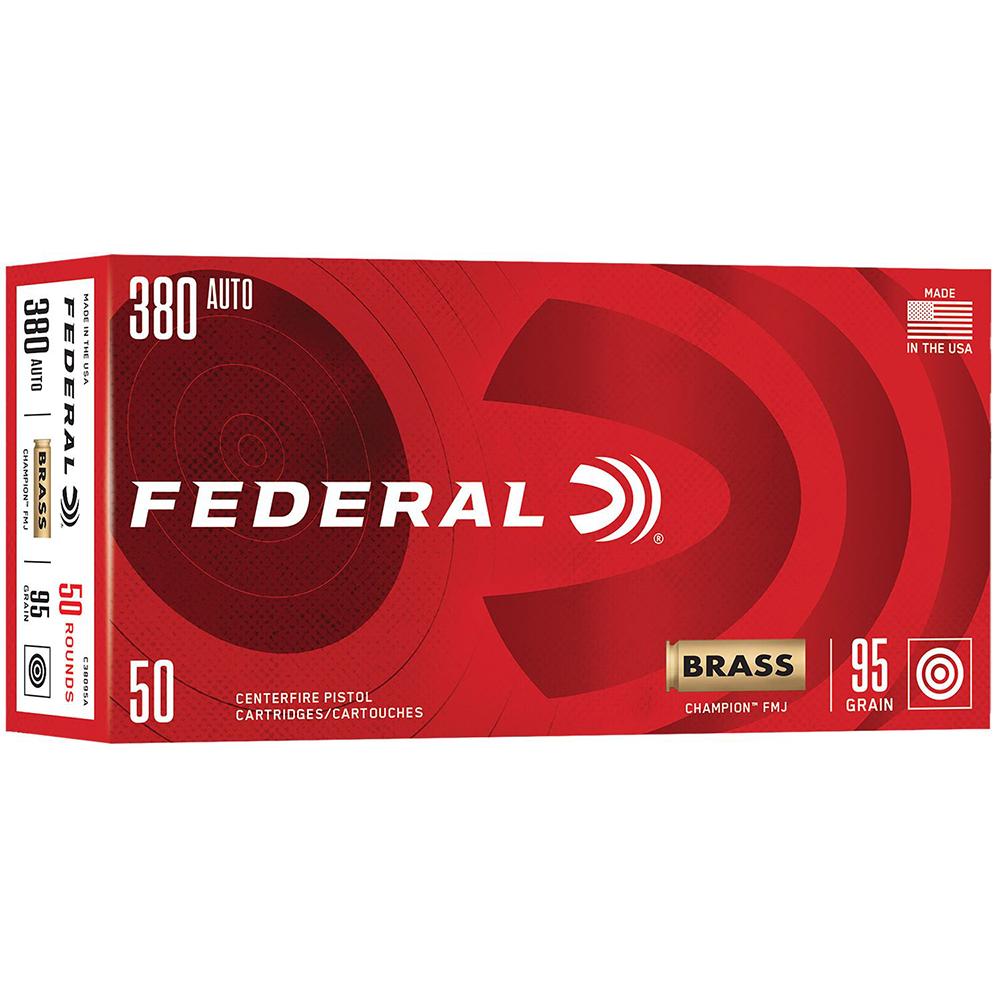 Federal Premium Ammunition Champion 380 ACP 95gr FMJ 50 Box C38095A - View 2