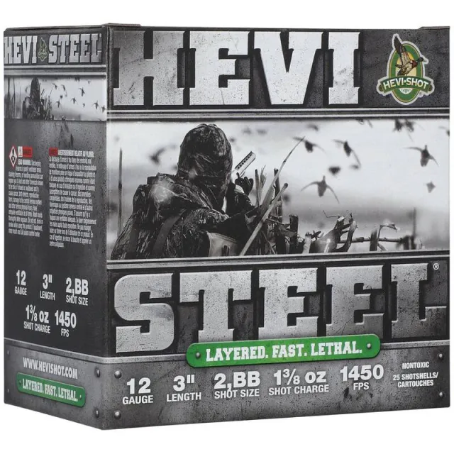 HEVI-Shot HS60288 HEVI-Steel 12Ga 3" 1 3/8oz 2/BB 1450fps 25/Box - View 2