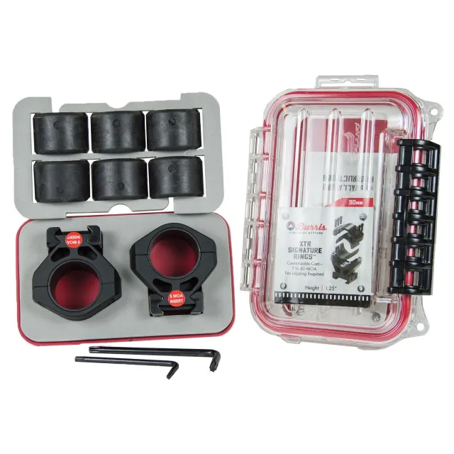 Burris XTR Signature Picatinny Rings 30mm Tube 1.25" Height Pro-Align Inserts Aluminum Matte Black - View 2