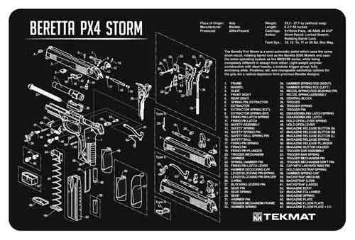 TekMat TEKR17BERPX4 Beretta Px4 Storm Cleaning Mat 11"x17" - View 2