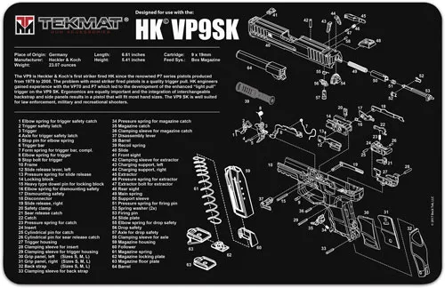 TekMat Pistol Mat For Heckler & Koch VP9SK 11"x17" - Cleaning Mat - View 2