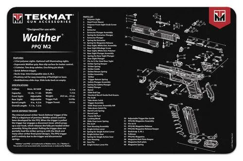 TekMat 11x17 Gun Cleaning Mat Walther PPQ Mod2 TEKR17WALPPQM2 - View 2