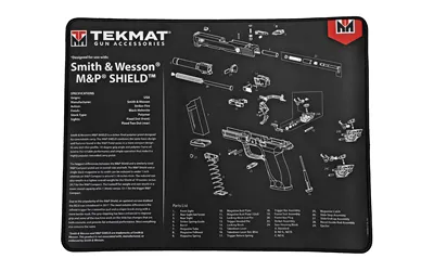 TekMat Ultra Premium Gun Cleaning Mat, Smith & Wesson M&P Shield, 20x15 Inches, Black/White, R20-SW-MP-SHIELD - View 2