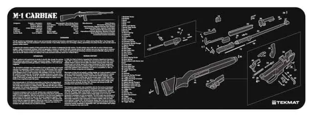 TekMat M1 Carbine Gun Cleaning Mat: 12x36x1/8, Thermoplastic Rubber, Black - View 2