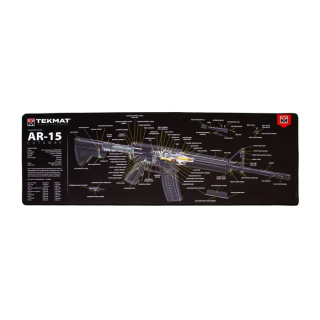 TekMat TEKR44AR15CA AR-15 Cutaway Cleaning Mat 44" Rubber Black/White - View 2