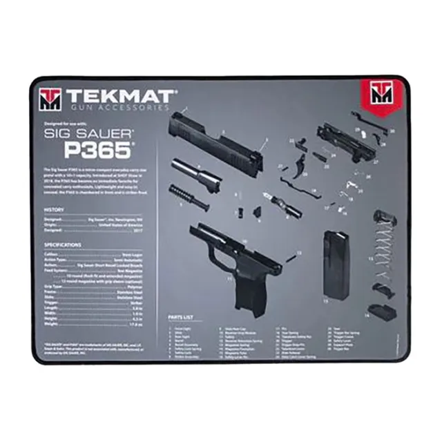 TekMat TEKR20SIGP365 Ultra 20 Cleaning Mat Multi-Color Rubber 15"x20" Sig P365 Parts Diagram - View 2