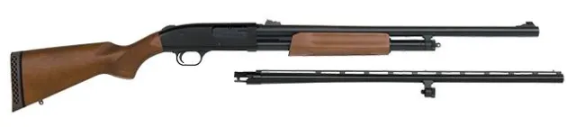 Mossberg 54264 500 Combo Field/Deer 12 Gauge 5+1 3" 24"/28" Vent Rib Barrel, Dual Extractors, Blued Metal Finish, Wood Stock, Accu-Set Chokes - View 2