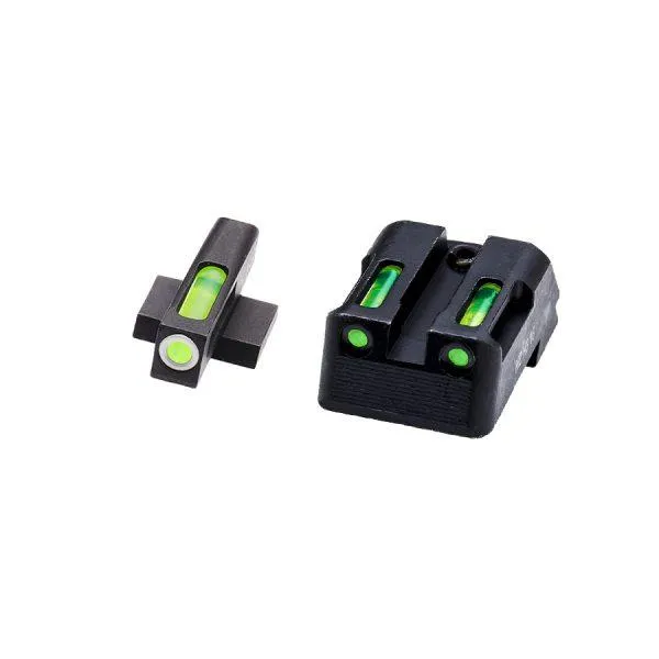 HiViz LiteWave H3 Sight - Green LitePipe, White Front Ring for Kimber 1911 Models - View 2