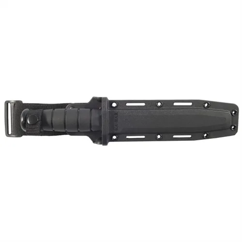 Ka-Bar 1214 Fighting/Utility 7" Fixed Clip Point Serrated Black 1095 Cro-Van Blade Black Kraton G Handle Includes Sheath - View 5