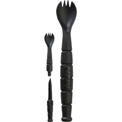 Ka-Bar 9909 Spork/Knife Black Creamid 2.50" Serrated 6.88" Long - View 2
