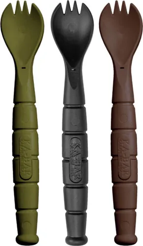 Ka-Bar K9909MIL Mil-Spec Spork/Knife 3-Pack OD Green/Black/Brown - View 2