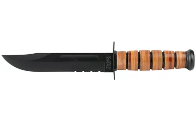 Ka-Bar 1219CP Army Knife 7 In Blade 1095 Cro-Van Leather Sheath - View 2