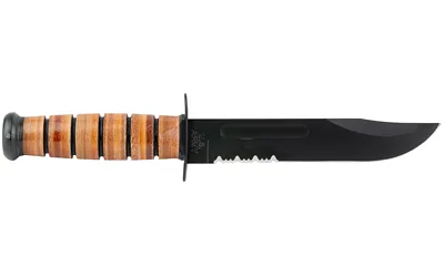 Ka-Bar 1219CP Army Knife 7 In Blade 1095 Cro-Van Leather Sheath - View 3