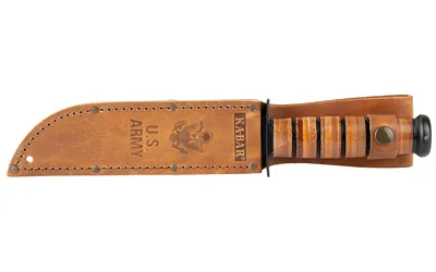 Ka-Bar 1219CP Army Knife 7 In Blade 1095 Cro-Van Leather Sheath - View 4
