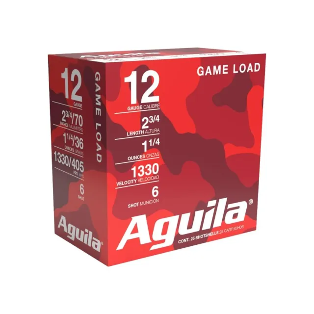 Aguila Ammunition 12 Gauge 2-3/4" 1-1/4 oz Lead-6 Ammo 25 Rds 1CHB1206 - View 2