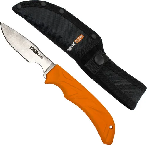 AccuSharp 731C Caping Knife 3" Stainless Steel Blade Blaze Orange Non Slip Grip - View 2