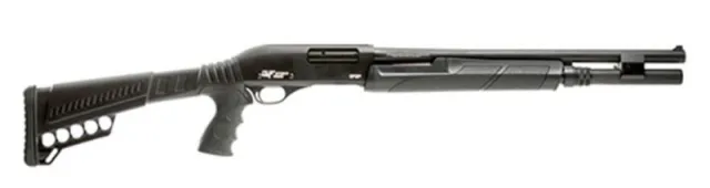 GForce GF2P12 12 Gauge Pump Shotgun: 20" Barrel, 3" Chamber, 7+1 Capacity, Black, Fixed Cylinder Bore, Blade Sight - View 2