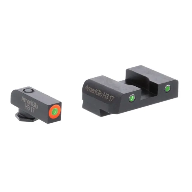 AmeriGlo GL241 Custom Classic Sight Set Glock Green Tritium Orange Outline - View 2