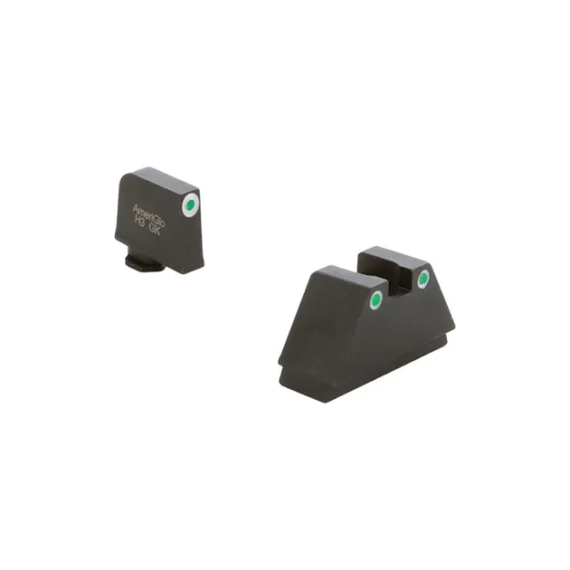 AmeriGlo GL349 Optic Sight Set Glock 3XL Tall Green Tritium White Outline - View 3