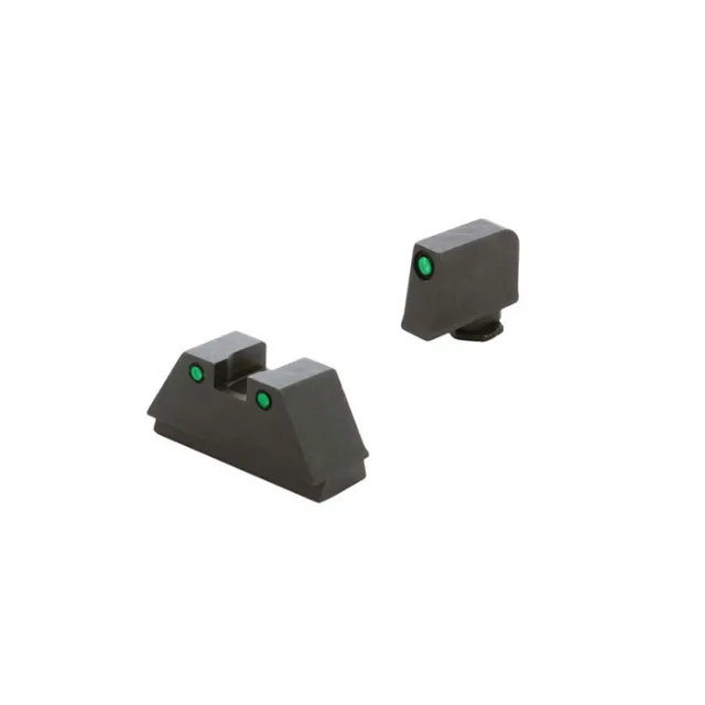 AmeriGlo GL813 Optic Sight Set Glock XL Tall Green Tritium Black Outline - View 2