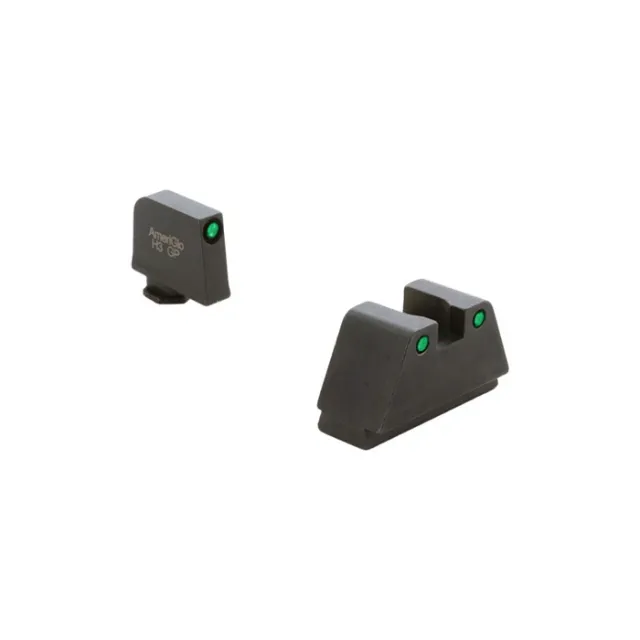 AmeriGlo GL814 Optic Sight Set Glock 2XL Tall Green Tritium Black Outline - View 3