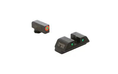 AmeriGlo WA-816 Trooper Night Sight Green/Orange Front Matte Black - View 2