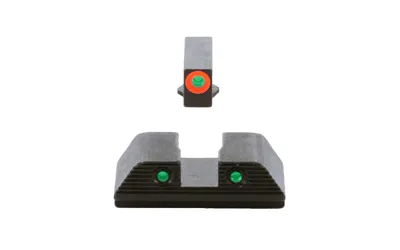 AmeriGlo WA-816 Trooper Night Sight Green/Orange Front Matte Black - View 3