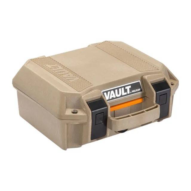 Pelican Vault V100 Small Pistol Case 11"x8"x4.5" High Impact Polymer Tan - View 2