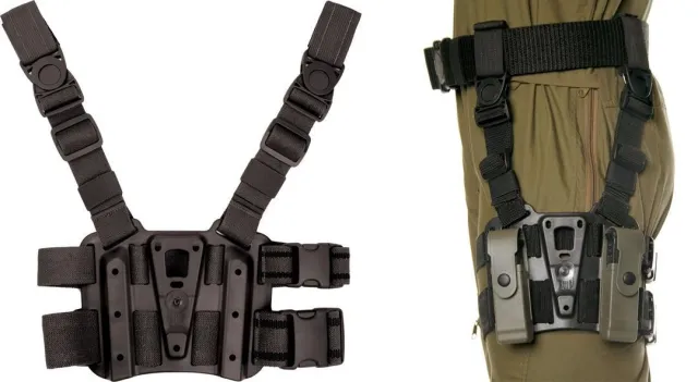 Blackhawk 432000PBK Tactical Holster Platform Black Carbon Fiber Leg Mount - View 2