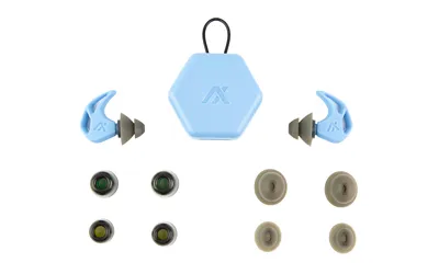 AXIL X20-BLUE Earplugs, Slate Blue, 3 Silicon Tips, 2 Foam Tips, Case Included - View 2