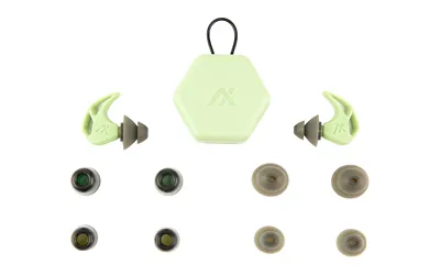 AXIL X20-GREEN Earplugs, Slate Green, 3 Silicon Tips, 2 Foam Tips, Case - View 2