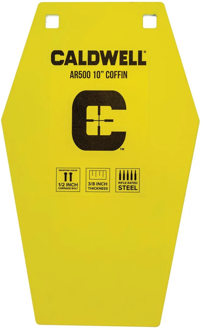 Caldwell 1116693 C 10 Coffin Target AR500 Steel Yellow Powder Coat - View 2