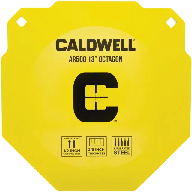 Caldwell 13 Octagon AR500 Steel Target 3000 FPS 3500 FT-LB 3 Hanging Option - View 2