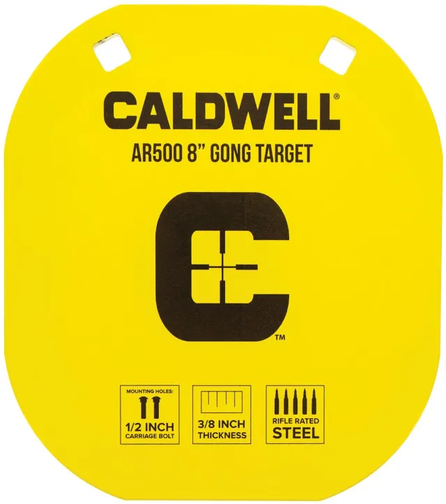 Caldwell 1116703 8" AR500 Steel Gong Target Yellow 3/8" Thick - View 2
