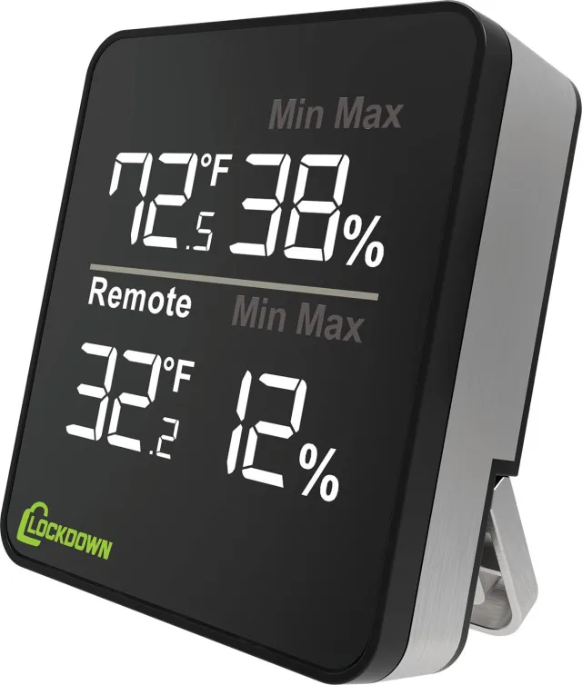 Lockdown AOB 1116792 Wireless Hygrometer Digital Black/Silver Battery Power - View 2