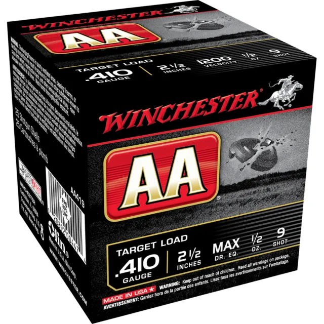 Winchester AA419 410 Gauge 2.50 in 1/2 oz 9 Shot 1200 fps 25 Rounds - View 2